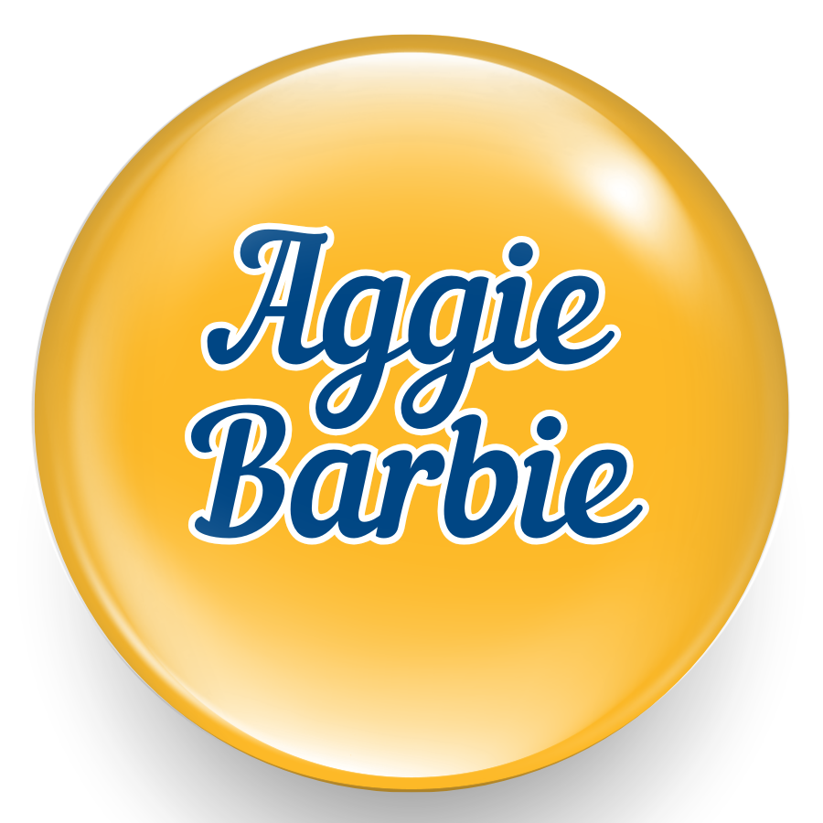 Yellow Aggie Barbie Pin